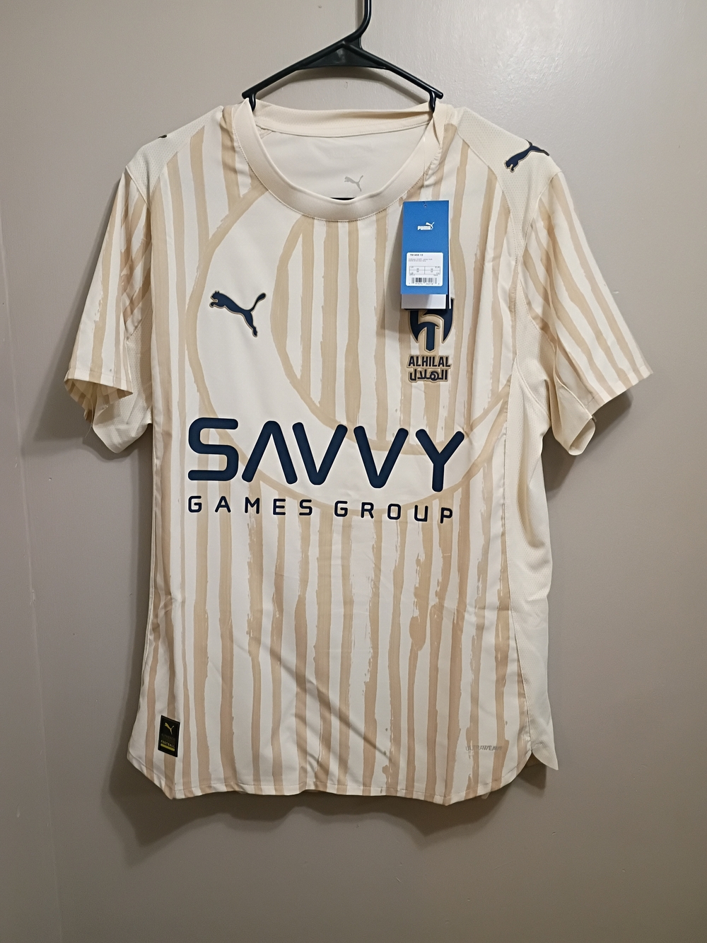 Puma Beige and White Al Hilal Savvy Games Group Jersey